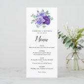 Purple Bloom Eucalyptus Botanical Wedding Menu (Staand voorkant)