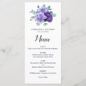 Purple Bloom Eucalyptus Botanical Wedding Menu (Voorkant)