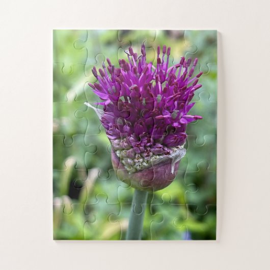 Purple Bloom of Memory | Allium Flower Botanical  Legpuzzel (Verticaal)