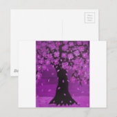 Purple Blossom Tree Design Art Briefkaart (Voorkant / Achterkant)