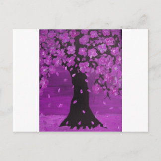 Purple Blossom Tree Design Art Briefkaart