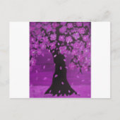 Purple Blossom Tree Design Art Briefkaart (Voorkant)