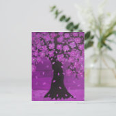 Purple Blossom Tree Design Art Briefkaart (Staand voorkant)