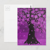 Purple Blossom Tree Design Art Briefkaart (Voorkant / Achterkant)