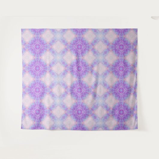 Purple Blue Blush Abstract Bohemian Geometric Wandkleed (Voorkant (horizontaal))