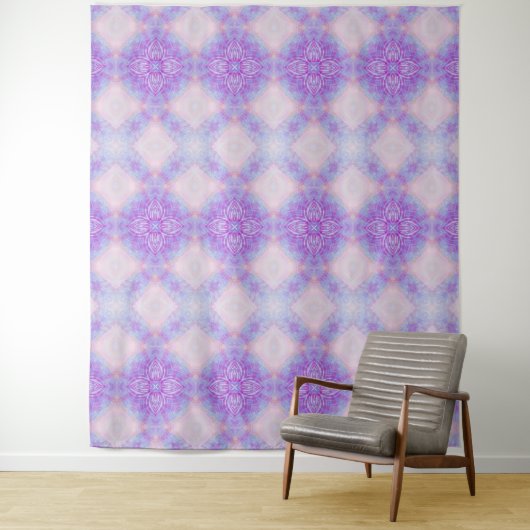 Purple Blue Blush Abstract Bohemian Geometric Wandkleed (In situ)
