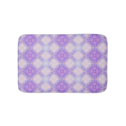 Purple Blue Blush Abstract Bohemian Kaleidoscope Badmat (Voorkant)