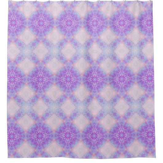 Purple Blue Blush Abstract Mandala Kaleidoscopic Douchegordijn (Voorkant)