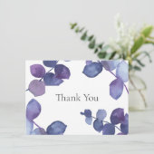 Purple Blue Eucalyptus bladeren Dank u Bedankkaart (Staand voorkant)