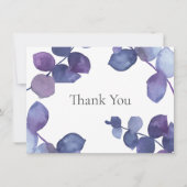 Purple Blue Eucalyptus bladeren Dank u Bedankkaart (Voorkant)