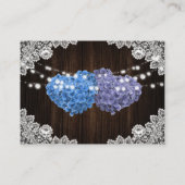 Purple Blue Floral Postponed Wedding Announcement Informatiekaartje (Achterkant)