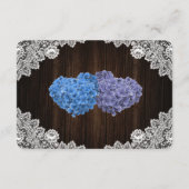 Purple Blue Floral Wedding Hotel Accommodation Informatiekaartje (Achterkant)