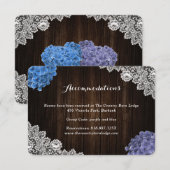 Purple Blue Floral Wedding Hotel Accommodation Informatiekaartje (Voorkant / Achterkant)