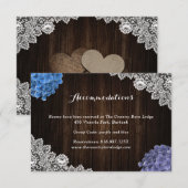 Purple Blue Floral Wedding Hotel Accommodation Informatiekaartje (Voorkant / Achterkant)