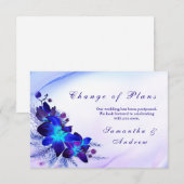 Purple Blue Orchid Wedding Change the Date Card (Voorkant / Achterkant)