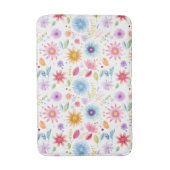 Purple Blue Pink Boho Wildflower Badmat (Voorkant Verticaal)