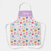 Purple Blue Pink Boho Wildflower Personalized  Schort (Voorkant)