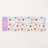 Purple Blue Pink Boho Wildflower Personalized Yogamat (Voorkant (horizontaal))