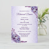 Purple Blue Pink Floral Glitter Rehearsal Dinner Kaart (Staand voorkant)