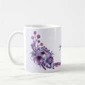 Purple Blue Pink Floral Glitter Wedding Party Koffiemok (Links)