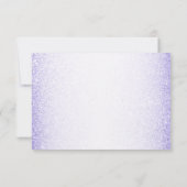 Purple Blue Pink Floral Glitter Wedding Party RSVP Kaartje (Achterkant)