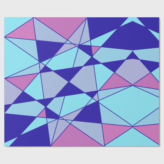 Purple blue pink triangle abstract cadeaupapier (Vlak)