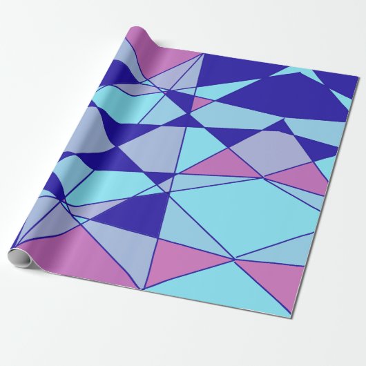 Purple blue pink triangle abstract cadeaupapier (Uitgerold)