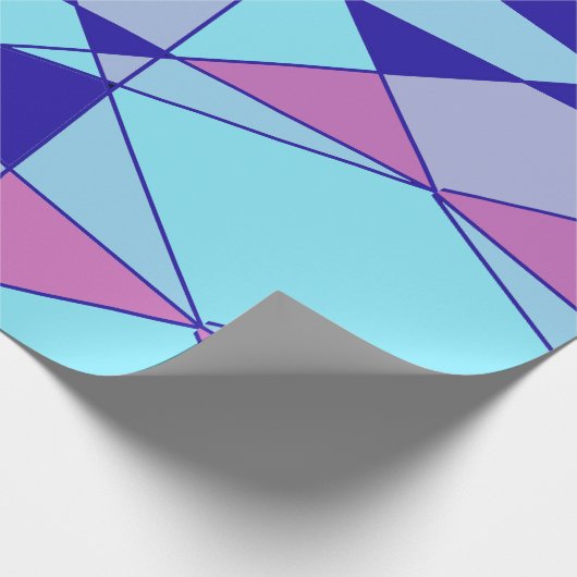 Purple blue pink triangle abstract  cadeaupapier (Hoek)