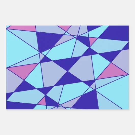 Purple blue pink triangle abstract inpakpapier vel (Voorkant)
