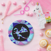 Purple blue pink triangle abstract  papieren bordje (Feest)