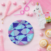 Purple blue pink triangle abstract  papieren bordje (Feest)