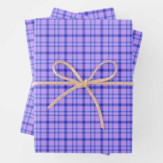 Purple Blue Plaid Classic Pattern Bright Inpakpapier Vel (In situ)