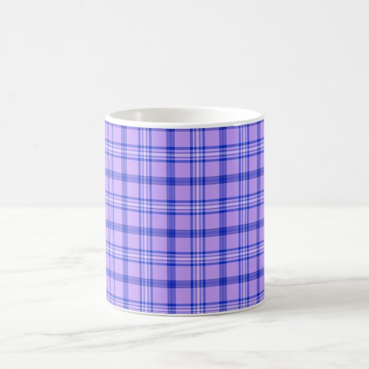 Purple Blue Plaid Classic Pattern Bright Koffiemok (Center)