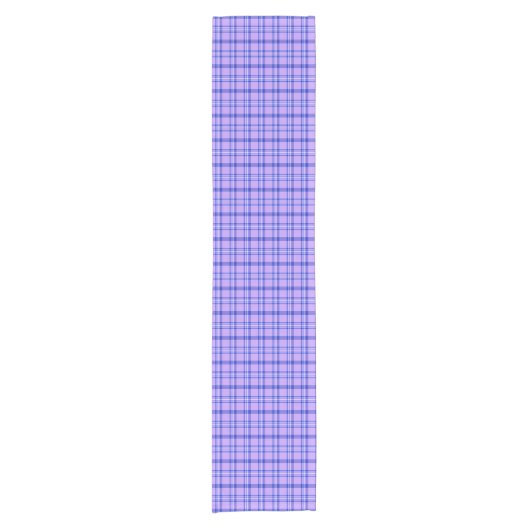 Purple Blue Plaid Classic Pattern Bright Korte Tafelloper (Voorkant)