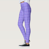 Purple Blue Plaid Classic Pattern Bright Leggings (Links)
