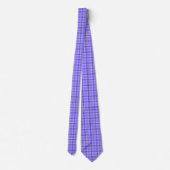 Purple Blue Plaid Classic Pattern Bright Neck Tie Stropdas (Achterkant)