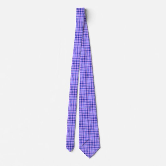 Purple Blue Plaid Classic Pattern Bright Neck Tie Stropdas (Achterkant)