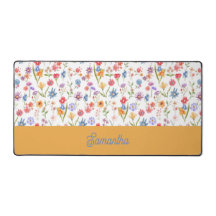 Purple Blue Red Watercolor Wildflower Custom Name