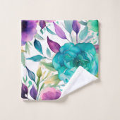 Purple Blue Rose flowers  Bad Handdoek (Wasdoekje)