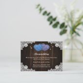 Purple Blue Wedding Hotel Accommodation Card Informatiekaartje (Staand voorkant)