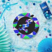 Purple blue white triangle abstract eagle  papieren bordje (Feest)