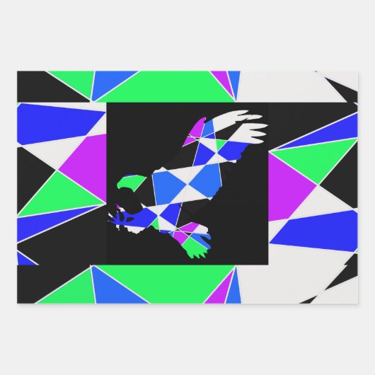 Purple blue White triangle abstract  Inpakpapier Vel (Voorkant 3)