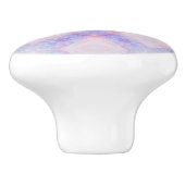Purple Blush Blue Abstract Mandala Kaleidoscopic Keramische Knop (Zijkant)