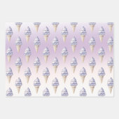 Purple Blush Bows Ice Cream Cones Birthday Inpakpapier Vel (Voorkant 3)