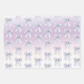 Purple Blush Bows Ice Cream Cones Birthday Inpakpapier Vel (Voorkant)