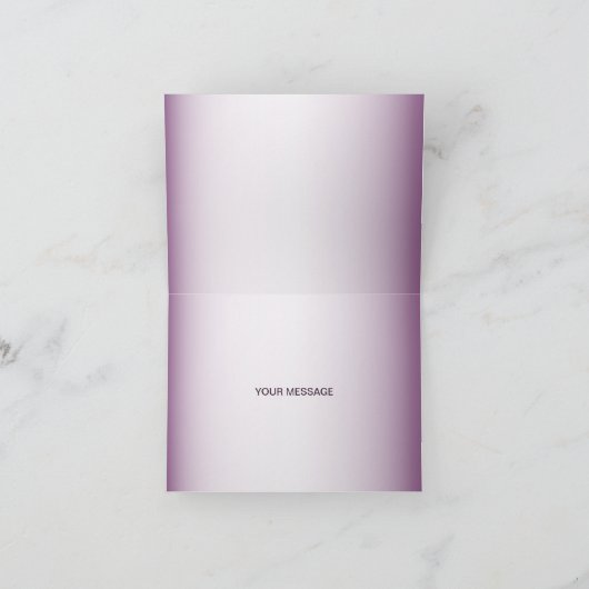 Purple Blush Floral Geometric Greenery Bedankkaart (Binnen)