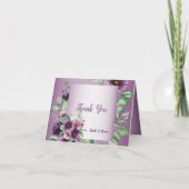 Purple Blush Floral Geometric Greenery Bedankkaart (Voorkant)