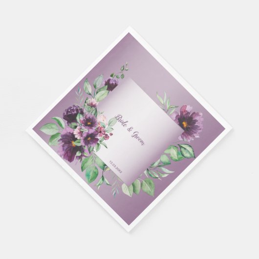 Purple Blush Floral Geometric Greenery Servet (Hoek)