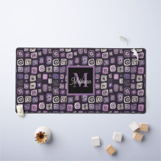 Purple Boho Monogram Name  Bureaumat