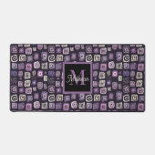 Purple Boho Monogram Name Bureaumat (Voorkant)